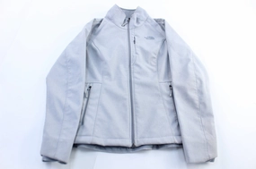 Commuter Choice Regular-fit Women's The North Face Logo Light Grey Zip Up Jacket