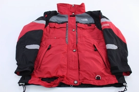 Zip Off Detailing Warm Core Women's The North Face Red, Grey, & Black Extreme Gear Zip Up Jacket