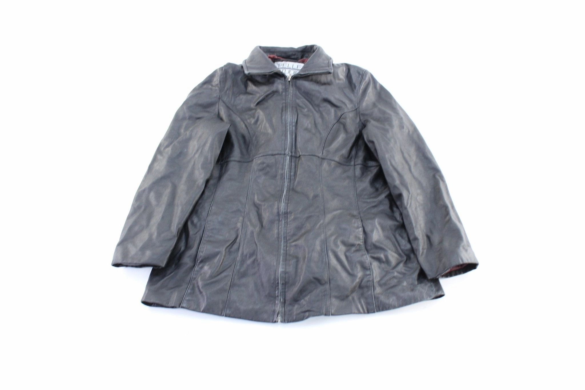 Hooded Option Network Women's Wilson's Pelle Studio Black Leather Zip Up Jacket