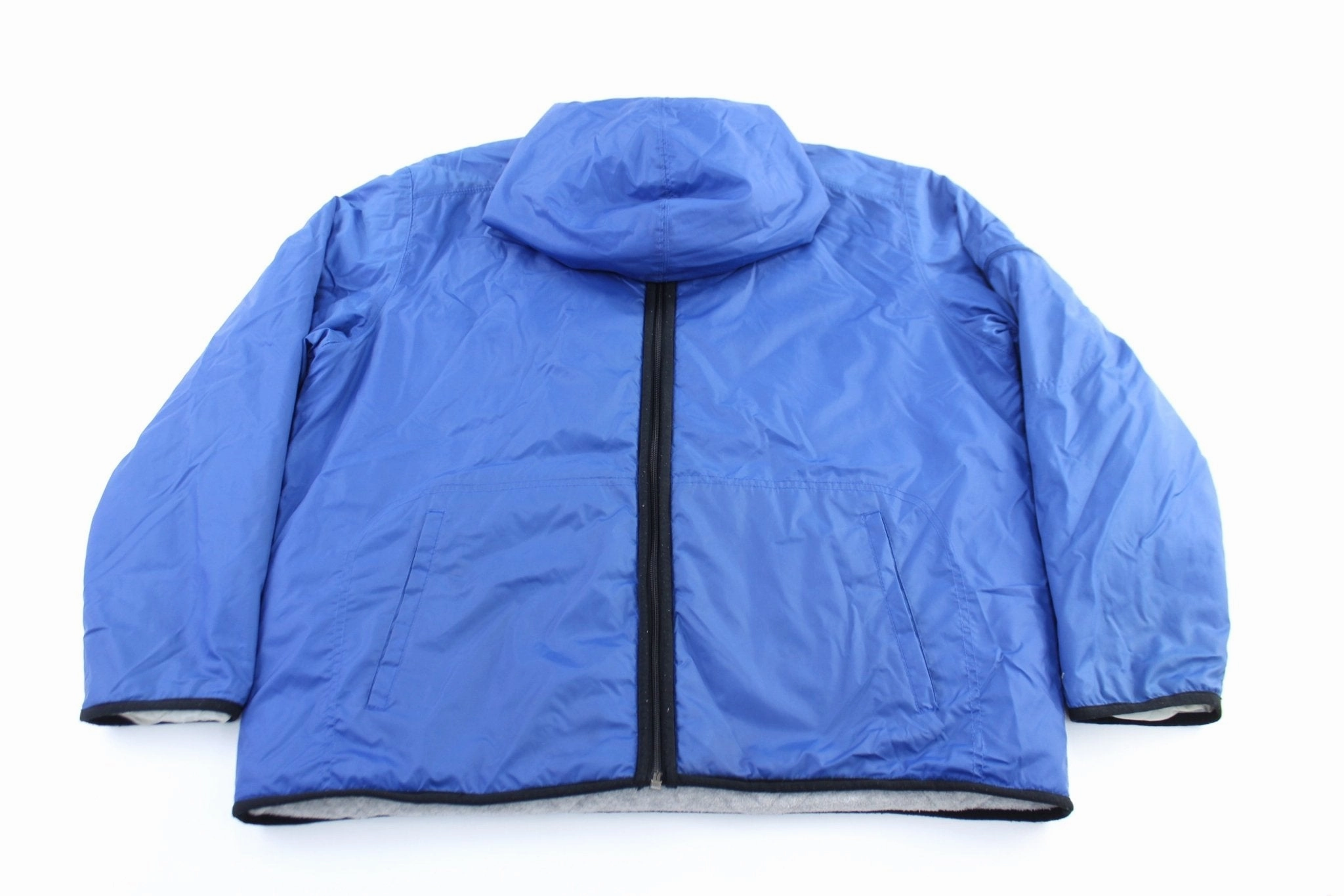 Help Street Style Jacket Women's Y2K Nike Embroidered Logo Blue Hooded Zip Up Jacket