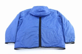 Help Street Style Jacket Women's Y2K Nike Embroidered Logo Blue Hooded Zip Up Jacket