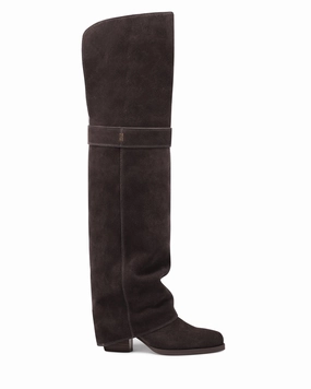 Wonder Brown Suede Shiny Leather