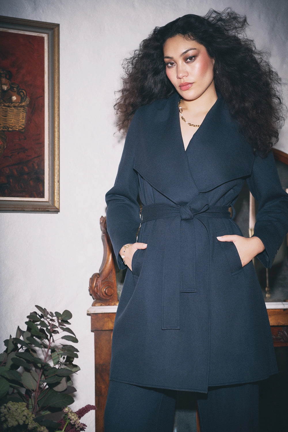 Windproof Closure Weather Friendly Wool Coatigan - Steel Grey