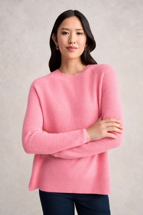 Wool Rib Knit - Pink White Marle Classic Layer