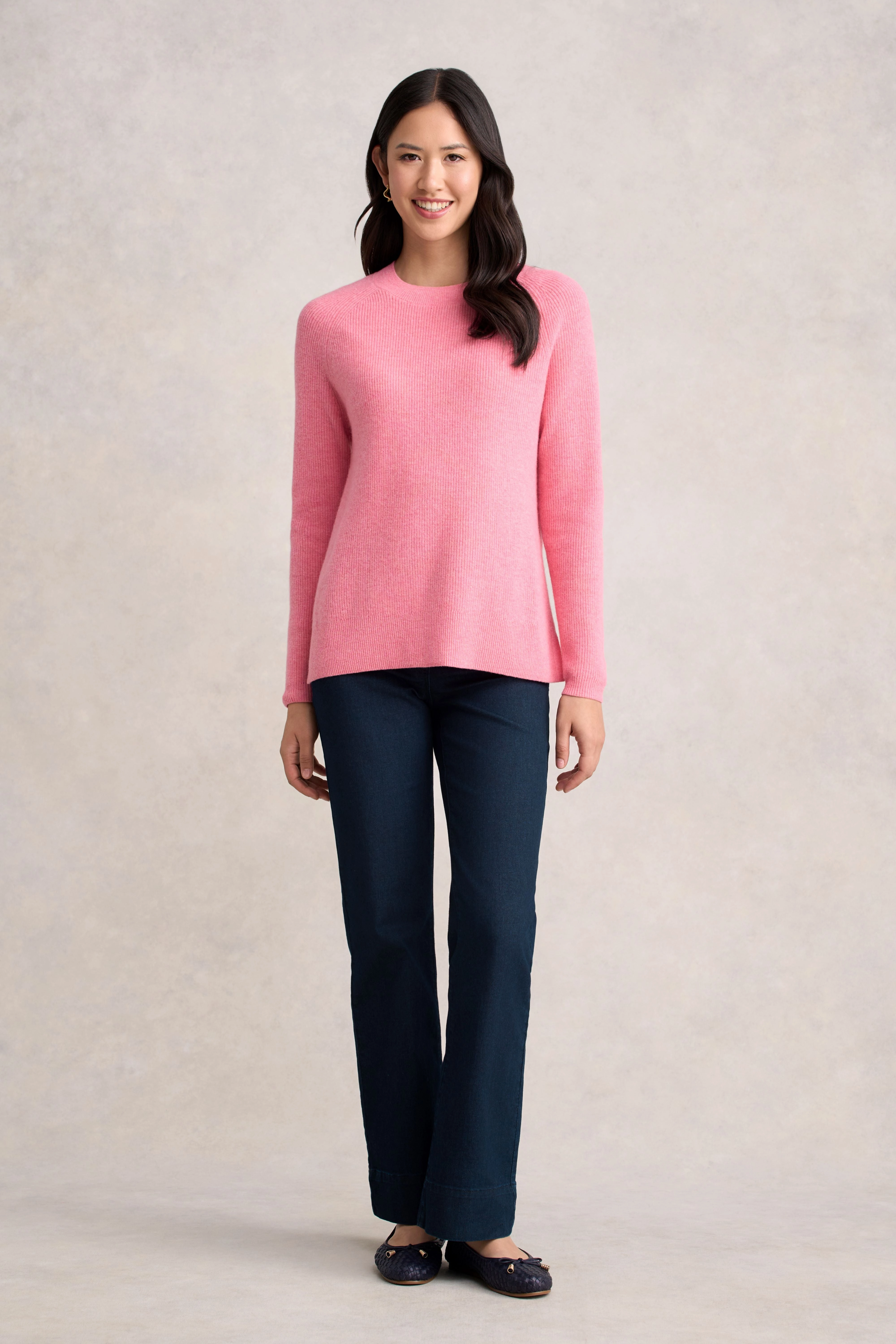 LowMaintenance Fabric Wool Rib Knit - Pink White Marle
