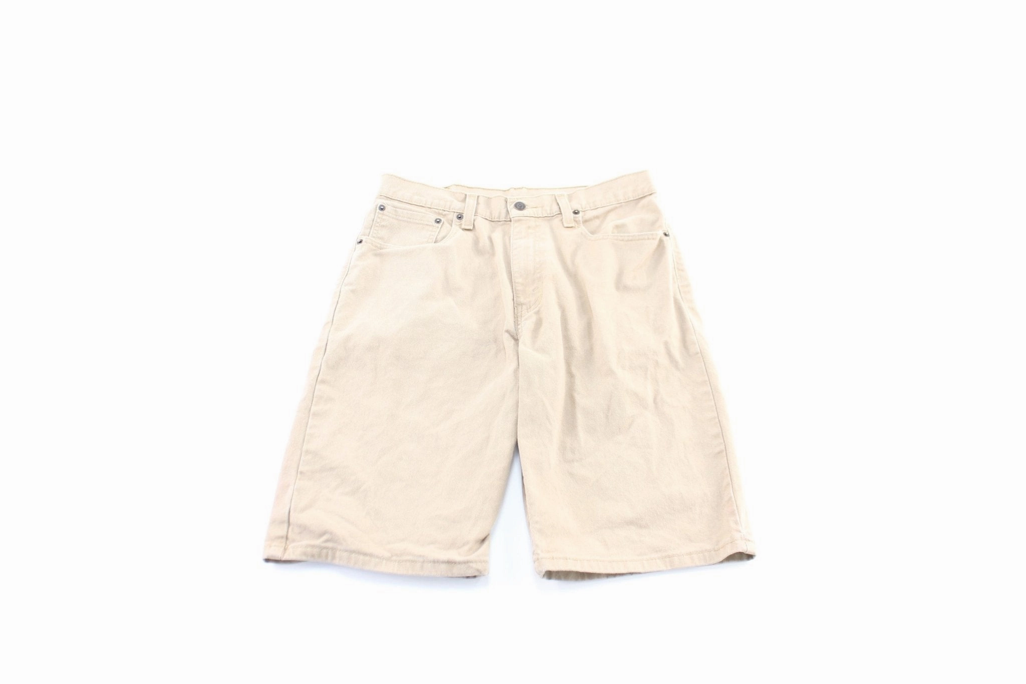Relaxed Comfort Look Active Motion Levi's 569 Tan Denim Shorts