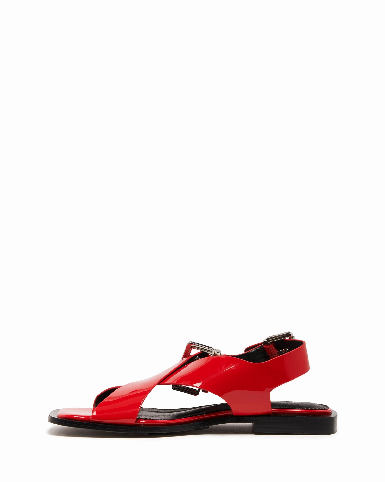 Village Glow Smile Step Easy Slingback Flat Red Patent