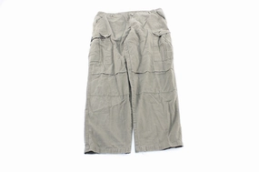 Casual Stretch Wear No Gap Waist Construction Carhartt Logo Patch Green Cargo Pants