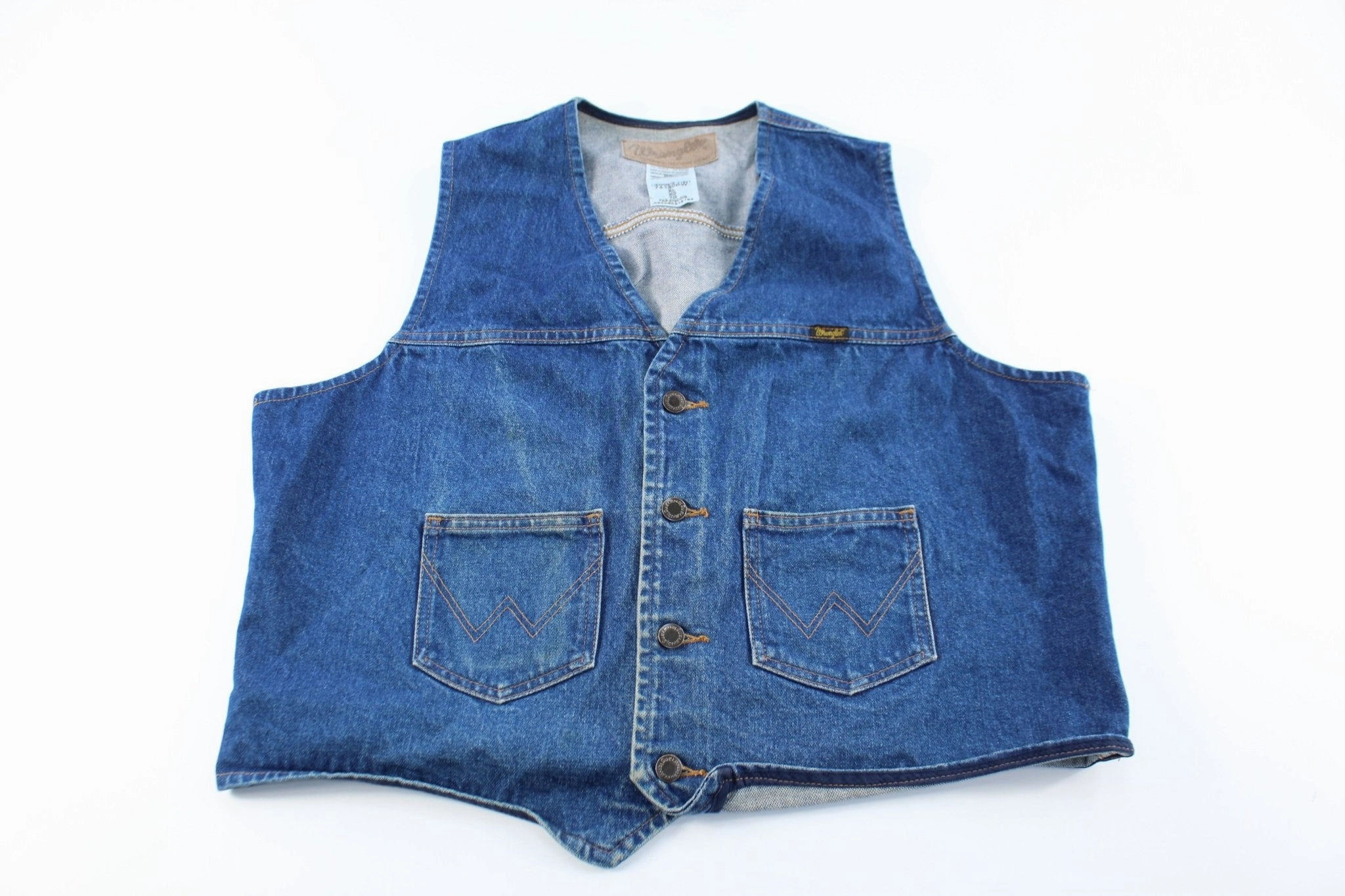Wrangler Denim Button Up Vest Static Resistant