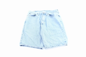 Perfectly Relaxed Wrangler Logo Patch Light Wash Denim Shorts