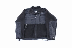 The North Face Embroidered Logo Black Zip Up Jacket Adjustable Leather