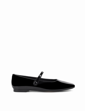 Modern Classic Design Xandria Square Toe Ballets - Black Patent Leather