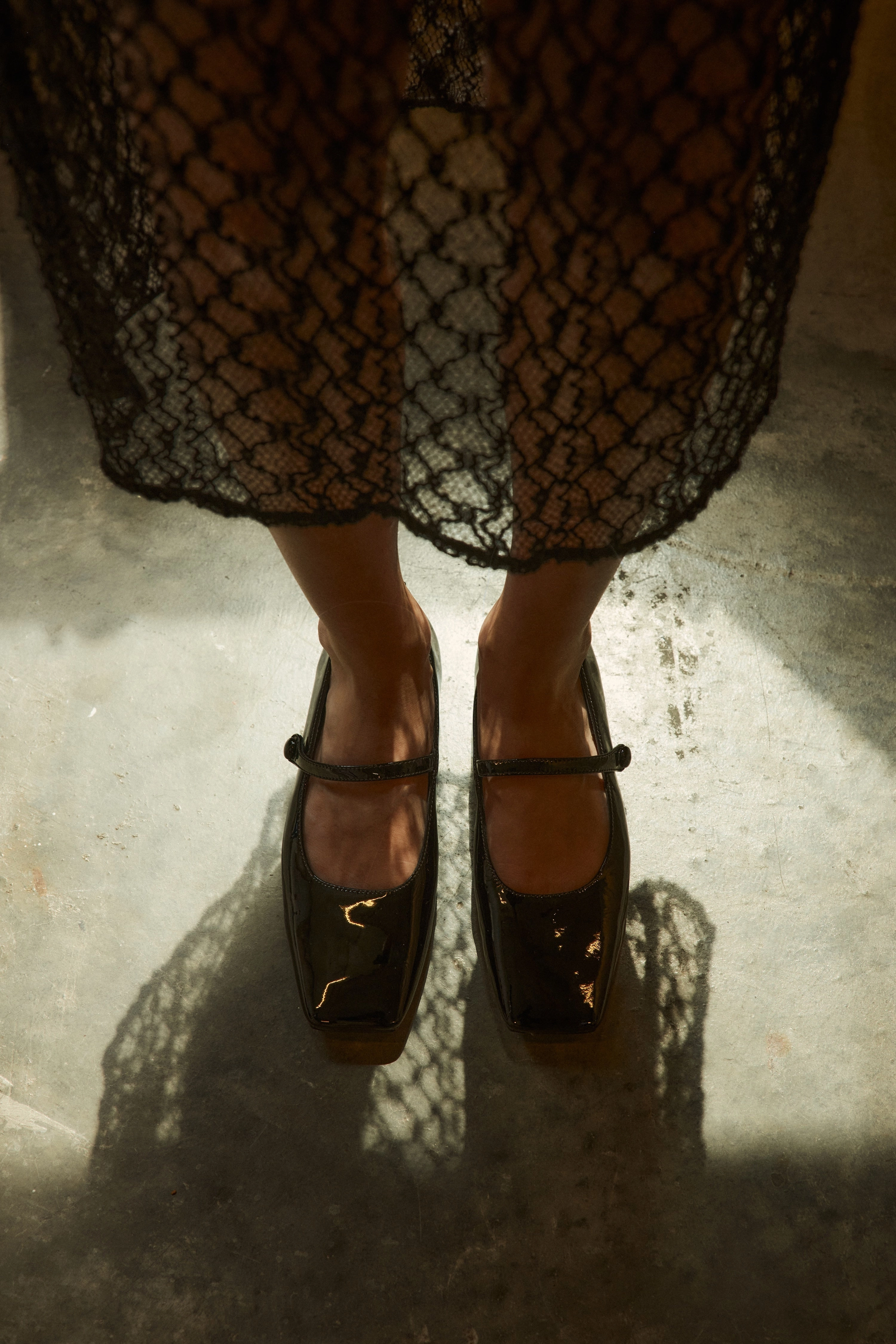 Rest Mood Buy Glow Xandria Square Toe Ballets - Black Patent Leather