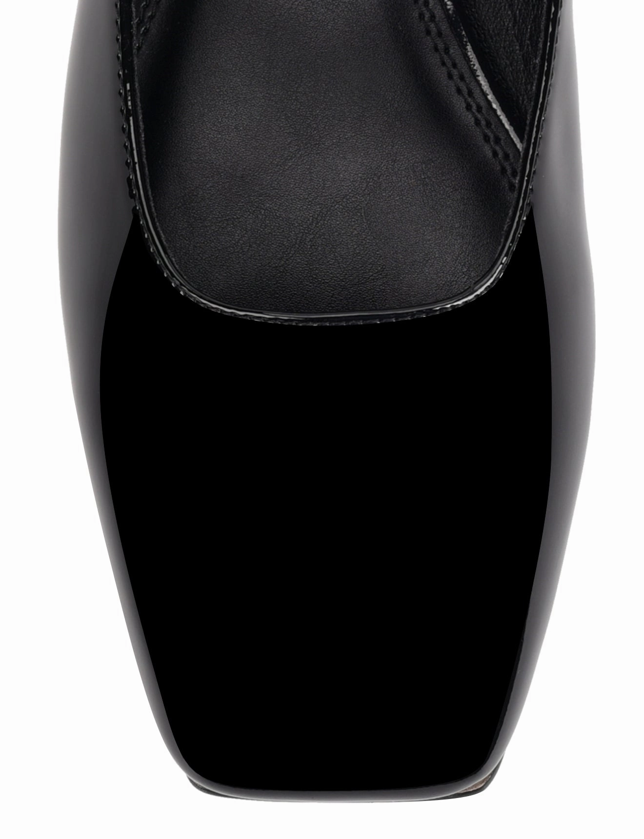 Xandria Square Toe Ballets - Black Patent Leather Ceremony Glow