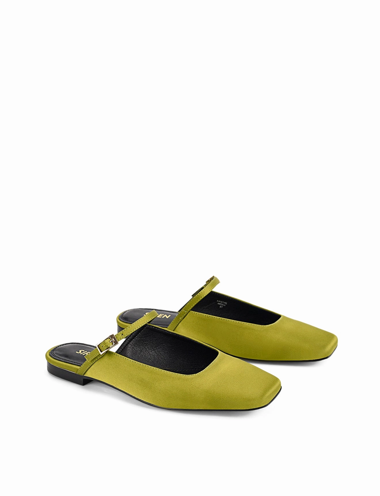 Perfect Cushioning Xanthe Mary Jane Mules - Green Satin