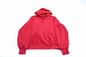 Softshell Material Polo by Ralph Lauren Embroidered Logo Red Pullover Hoodie