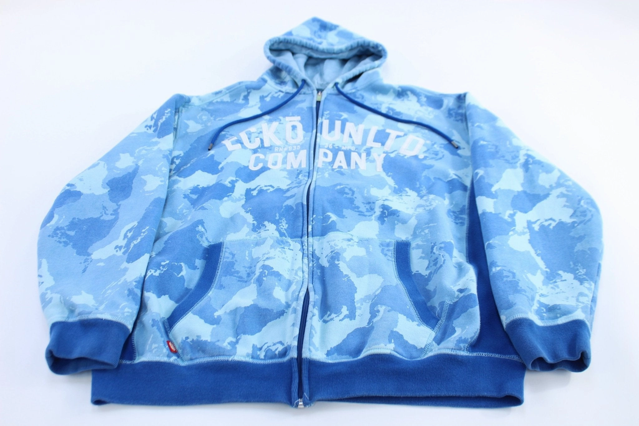 Party use Y2K Ecko Unltd. Company Blue Camo Zip Up Jacket