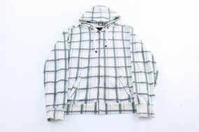 HemLock Adjustment System Layering Compatible Y2K Hurley Embroidered Logo Plaid Zip Up Hoodie