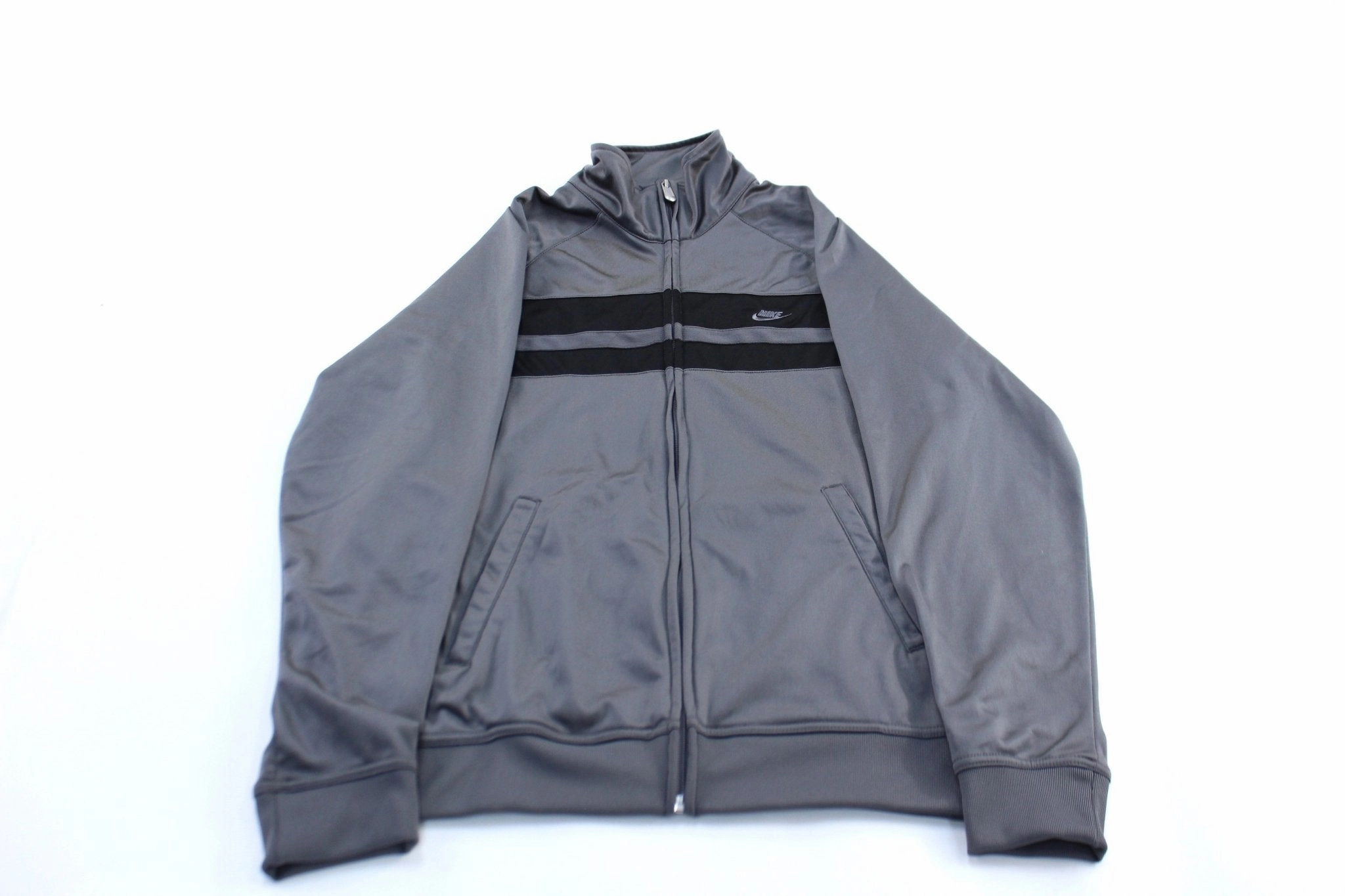 Dry Everyday Jacket Y2K Nike Embroidered Logo Grey & Black Zip Up Jacket