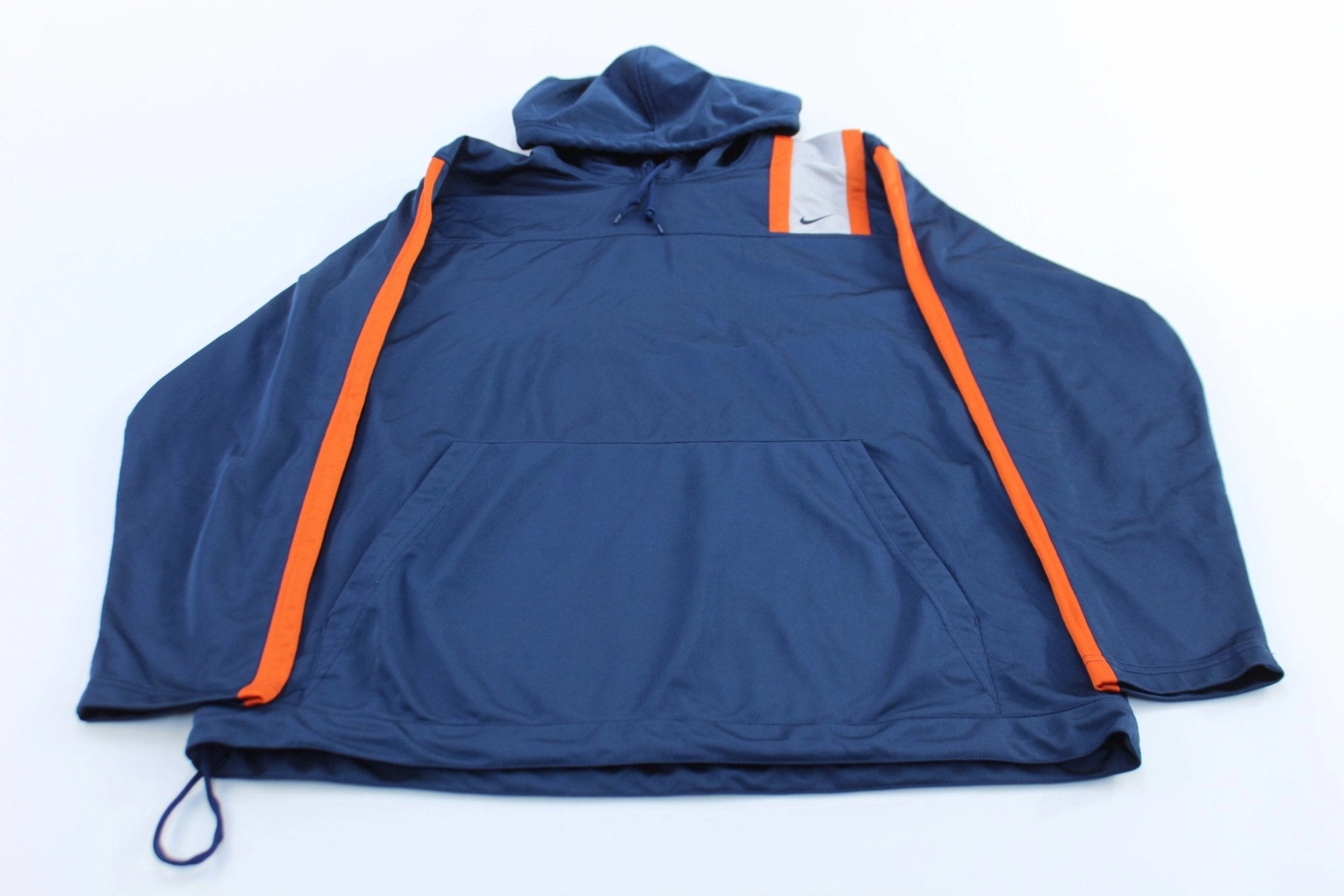 Active Comfort Y2K Nike Swoosh Logo Blue, White, Orange Pullover Hoodie