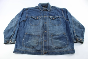 Windblocker Protection Y2K Rocawear Denim Chore Jacket