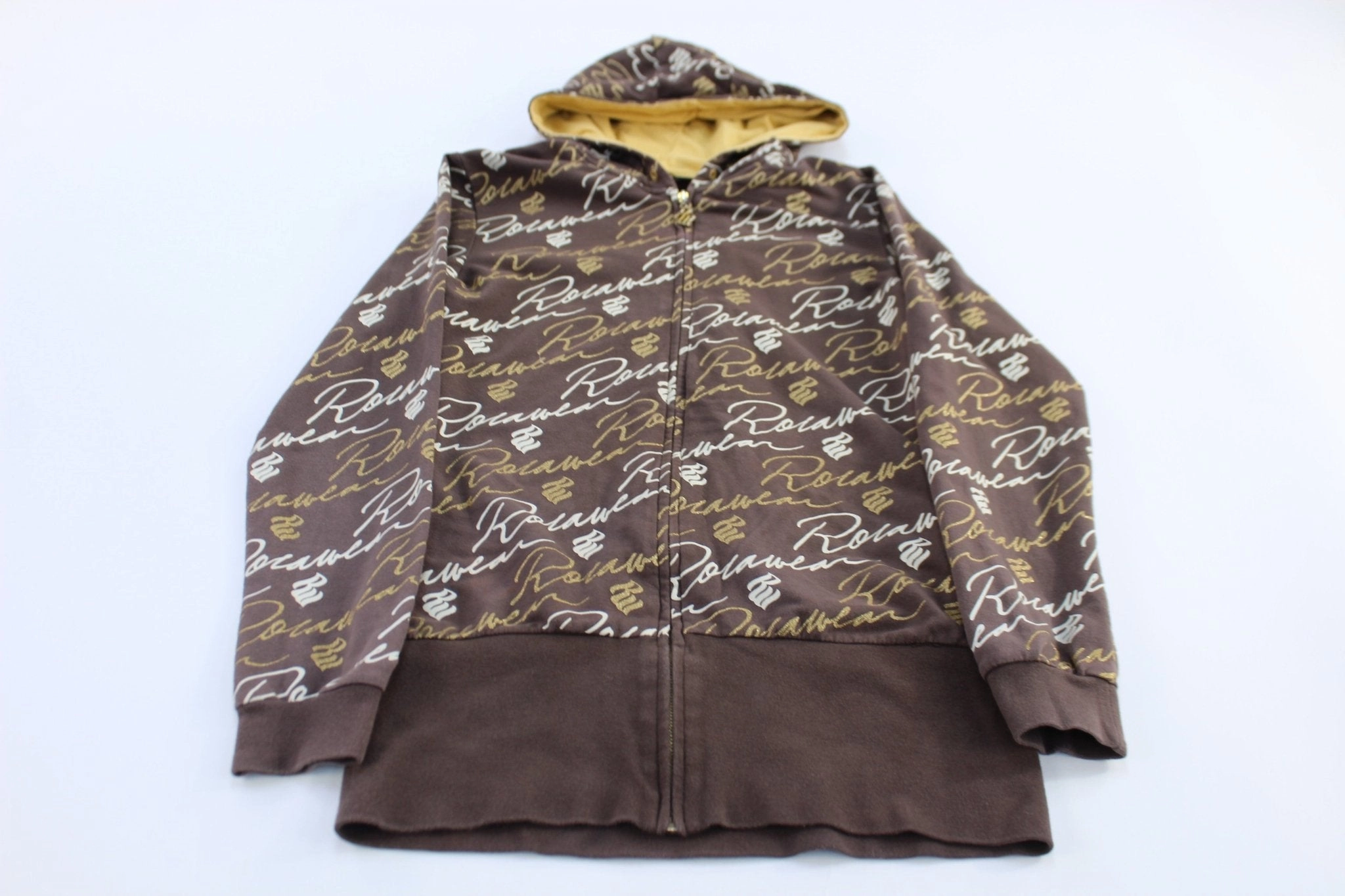 Y2K Women's Rocawear Brown & Gold Full Zip Jacket Time