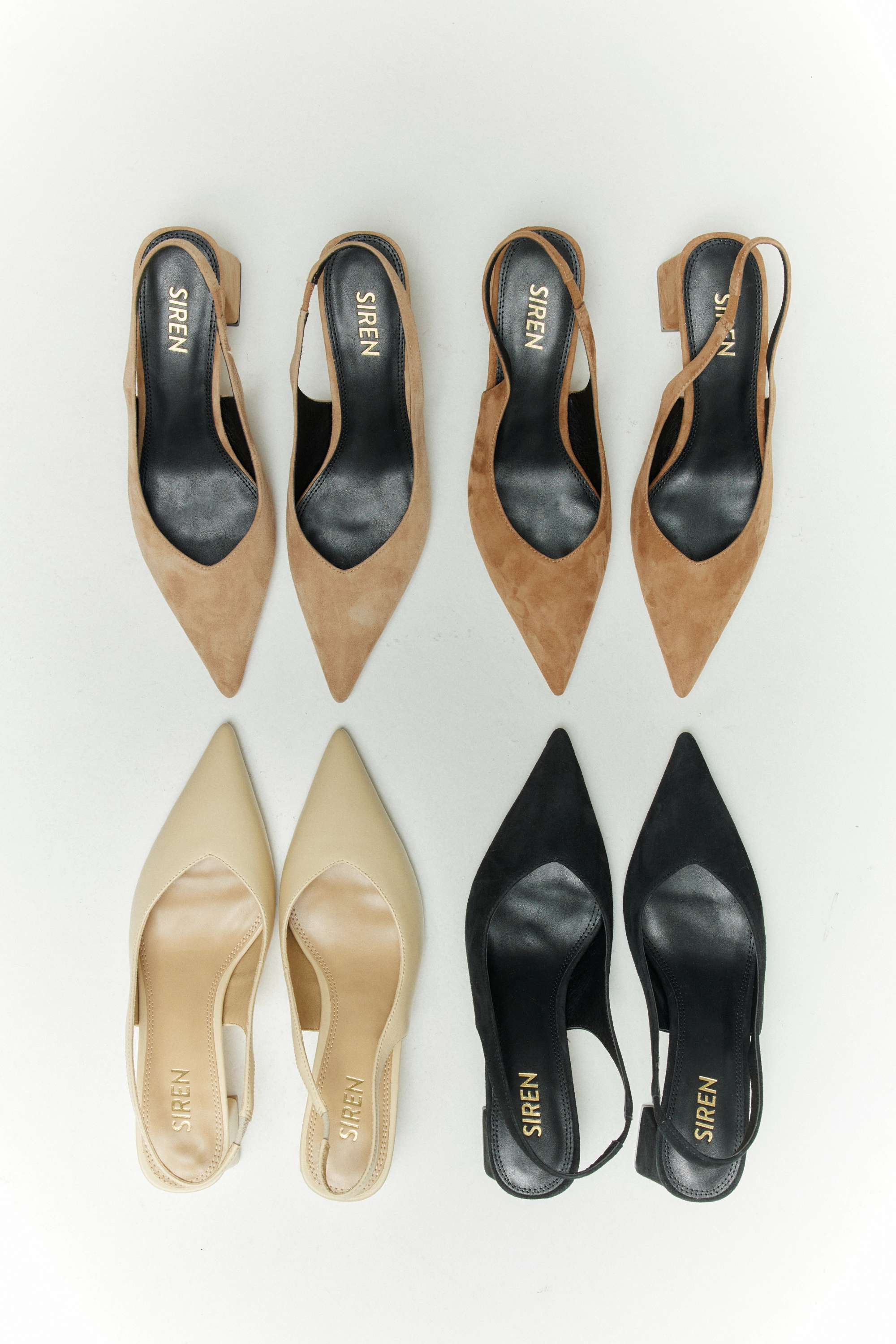 Home Pair Fast Move Yankee Slingback Block Heel - Black Suede