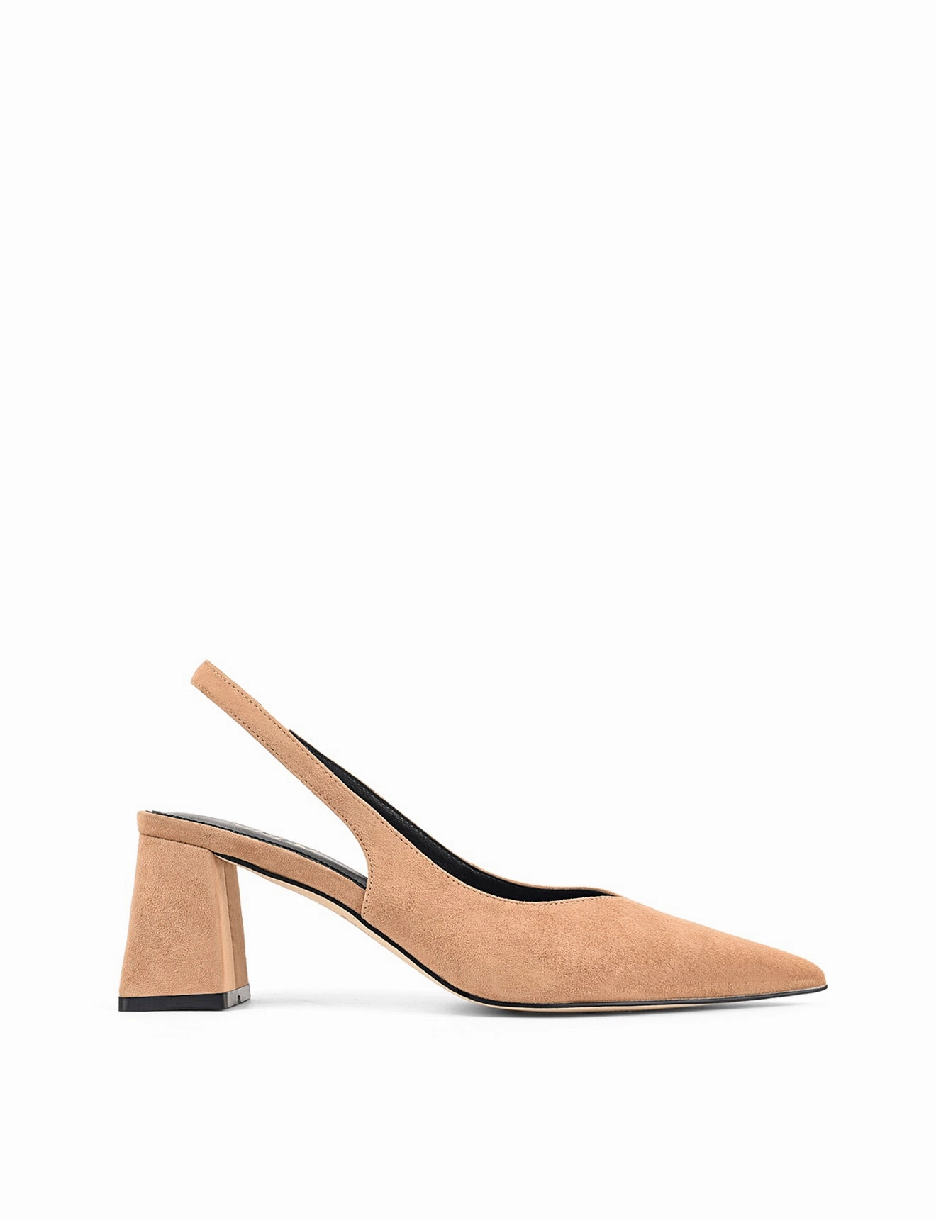 Yankee Slingback Block Heel - Camel Tan Suede urban vibe Birthday Glam