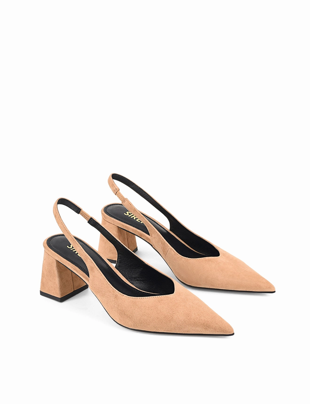 Yankee Slingback Block Heel - Camel Tan Suede City Mood Color Match