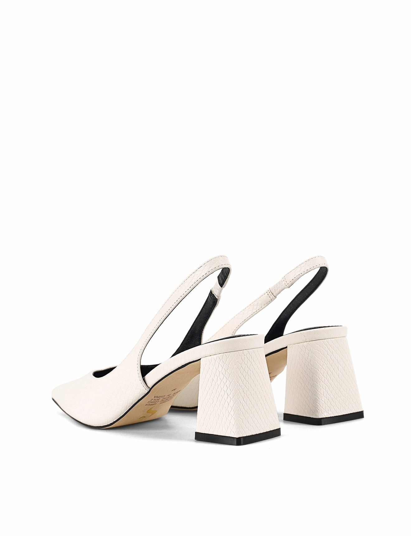 Sunny Day Yankee Slingback Block Heel - Chalk White Snake Leather
