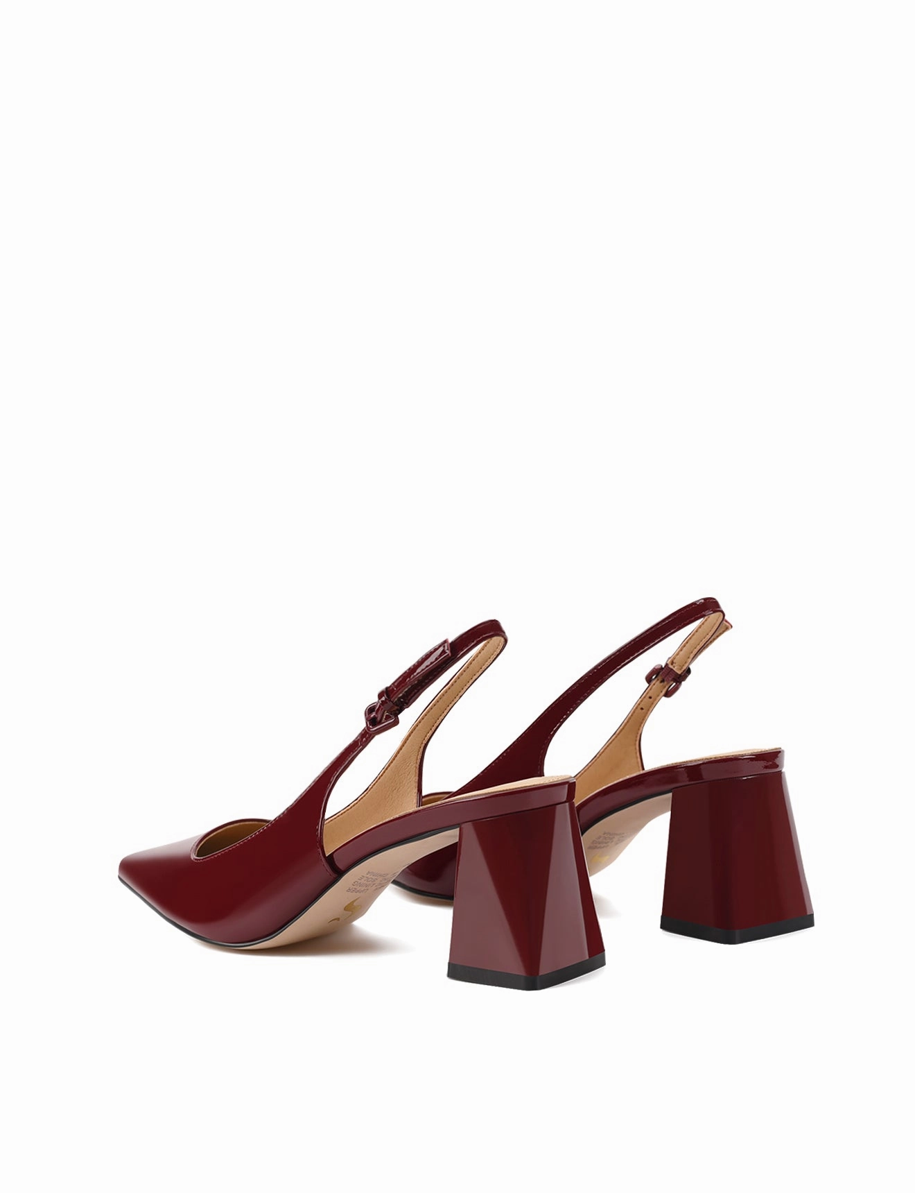 Yarra Pointed Toe Slingbacks - Red Wine Patent Leather Ankle Ease