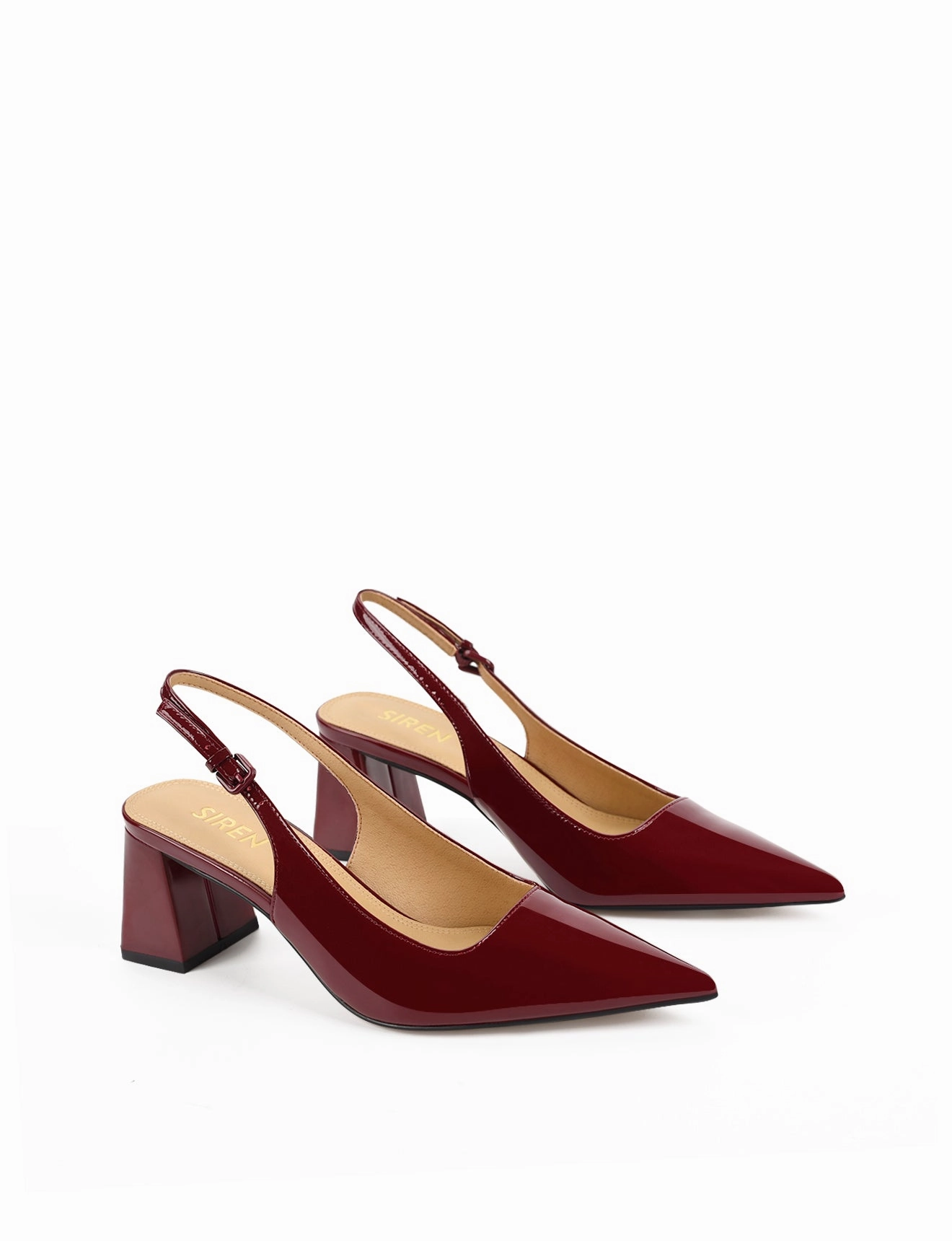 Holiday Fest Yarra Pointed Toe Slingbacks - Red Wine Patent Leather