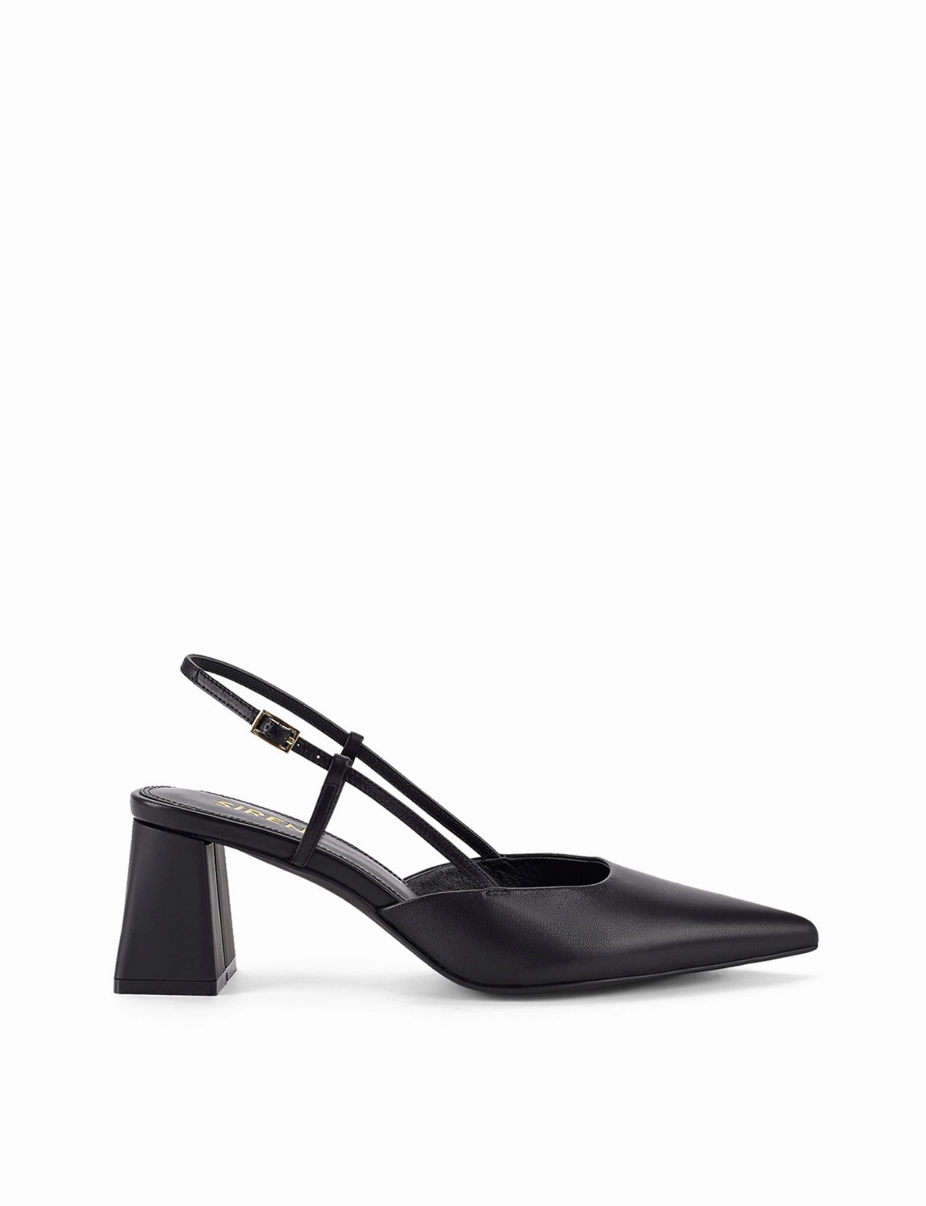 Post Run Run Day Yasmine Slingback Heels - Black Leather