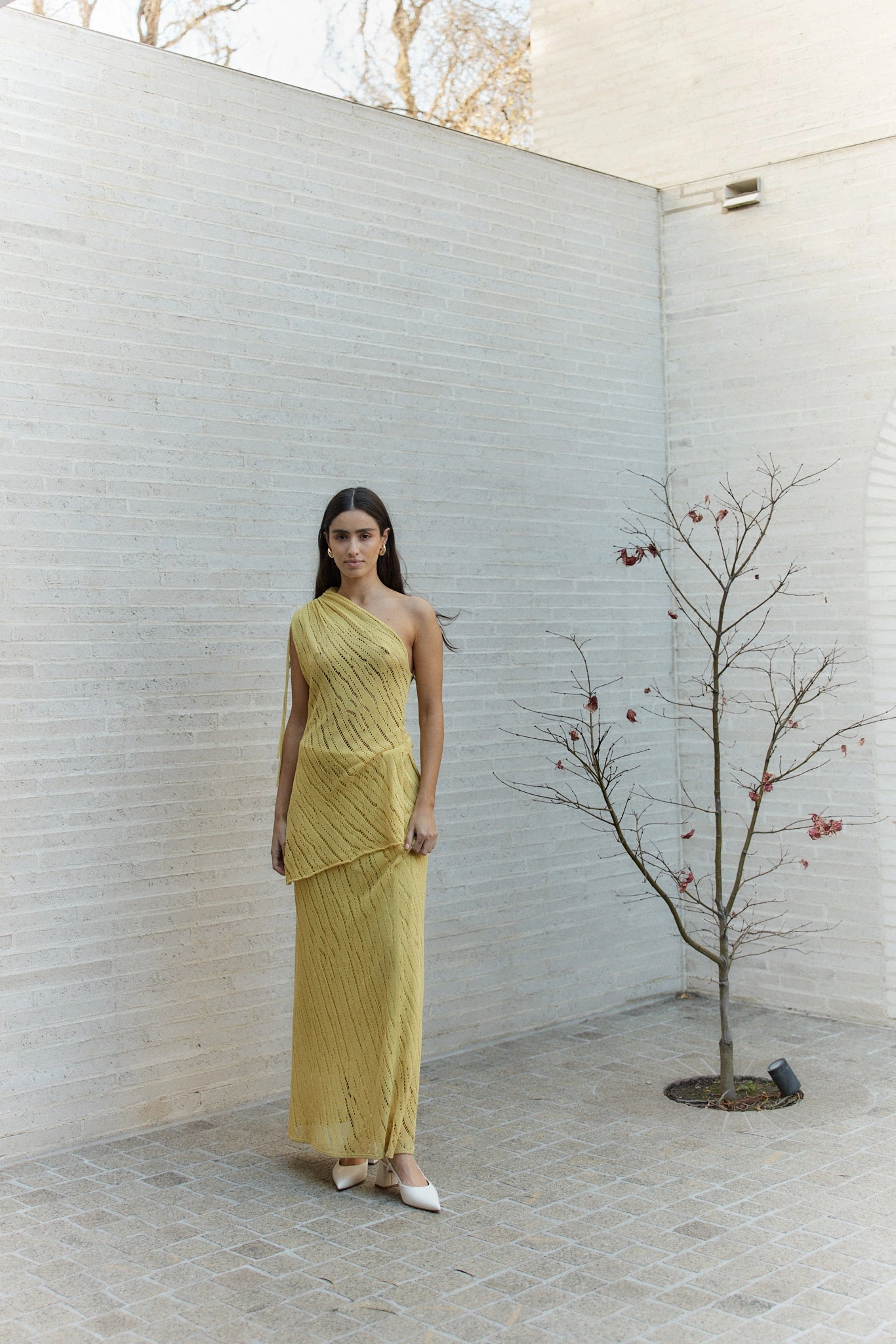 Spring step Firm Step Yasmine Slingback Heels - Chalk Leather