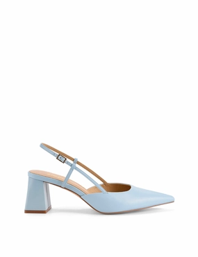 Joy Step Park Lane Yasmine Slingback Heels - Pale Blue Leather
