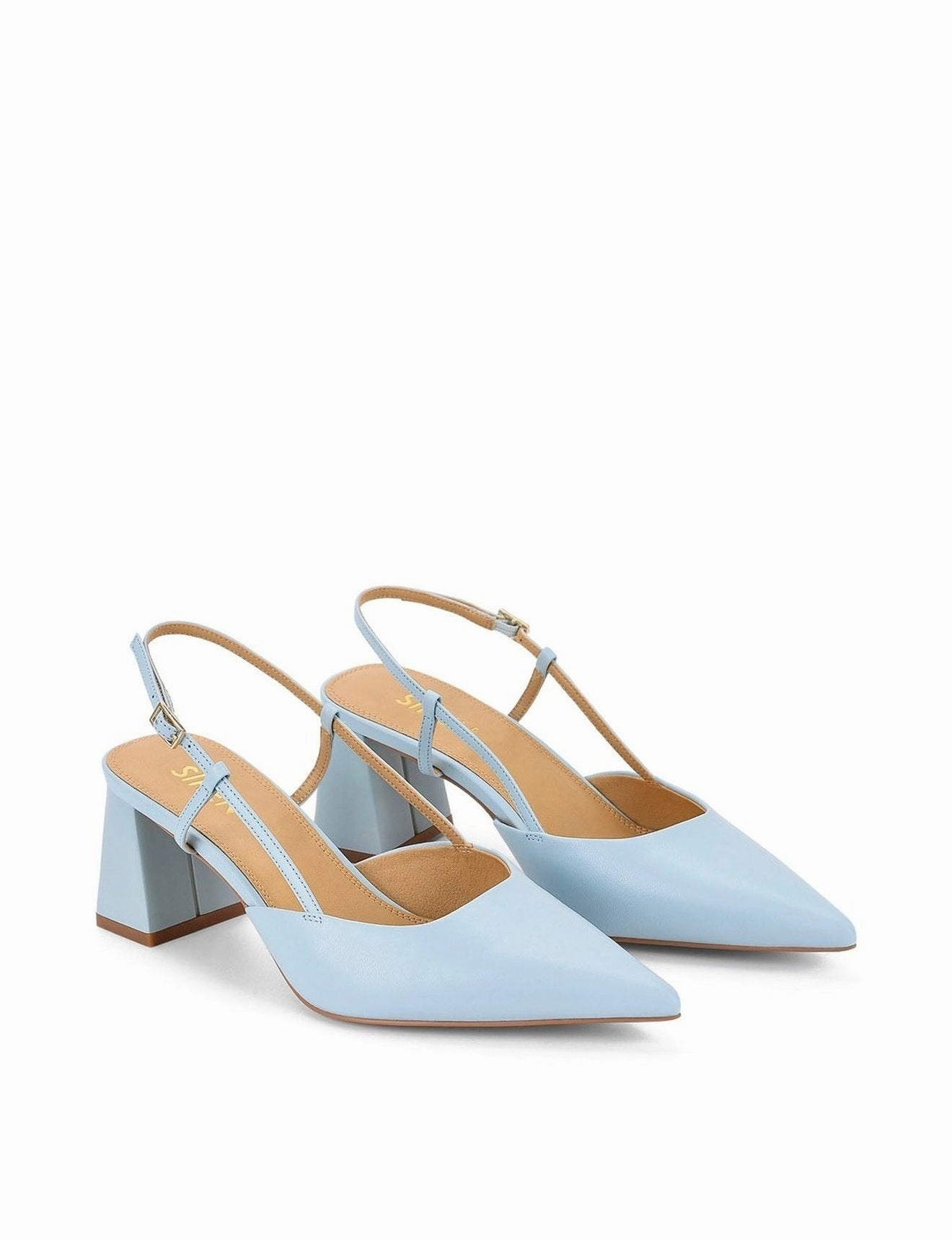 Mail Run Yasmine Slingback Heels - Pale Blue Leather