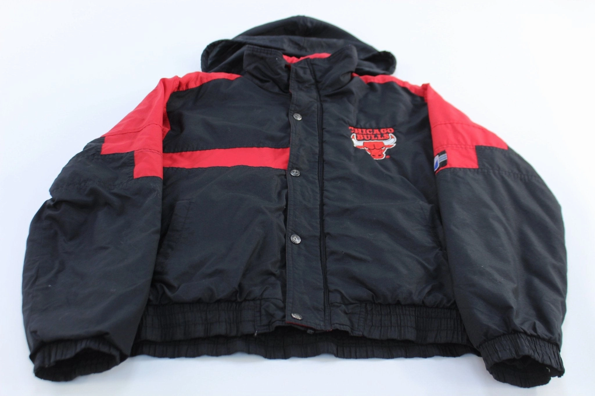 Youth 90's Chicago Bulls Embroidered Logo 7 Puffer Jacket Snow Day