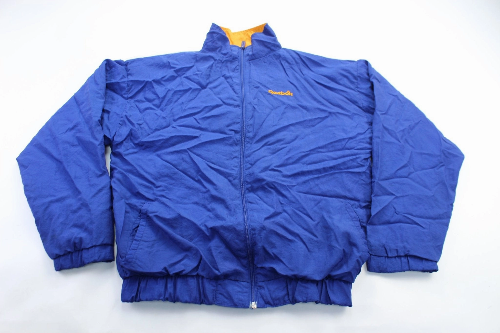 Light Insulation Noise Free Fabric Youth Reebok Embroidered Logo Blue Zip Up Jacket