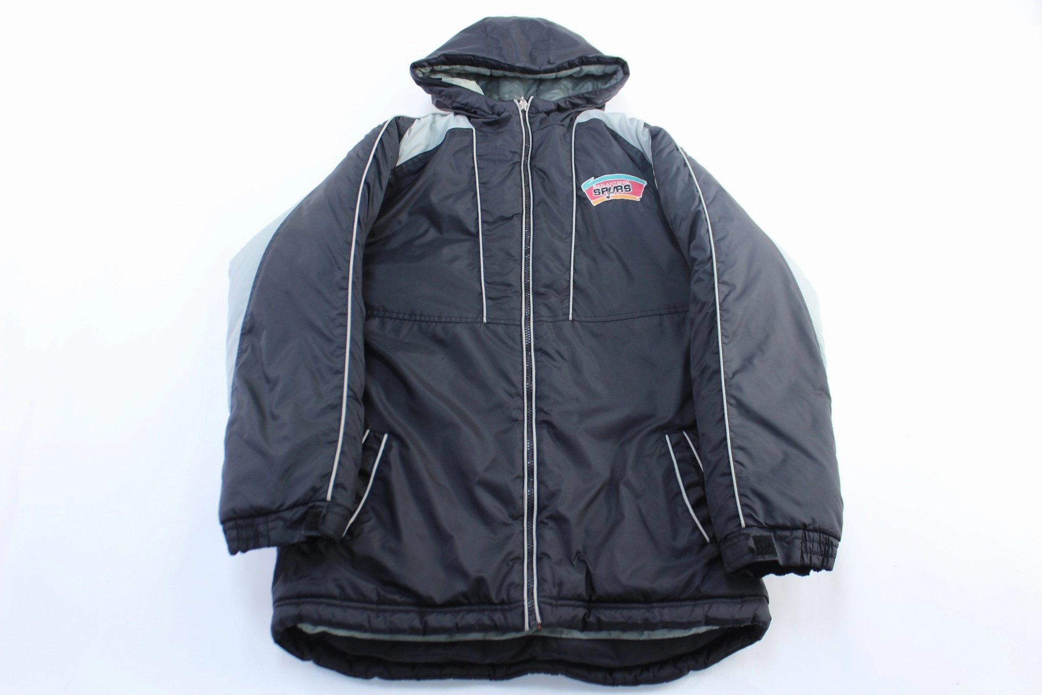 monochromatic Youth Vintage San Antonio Spurs Embroidered Zip Up Jacket