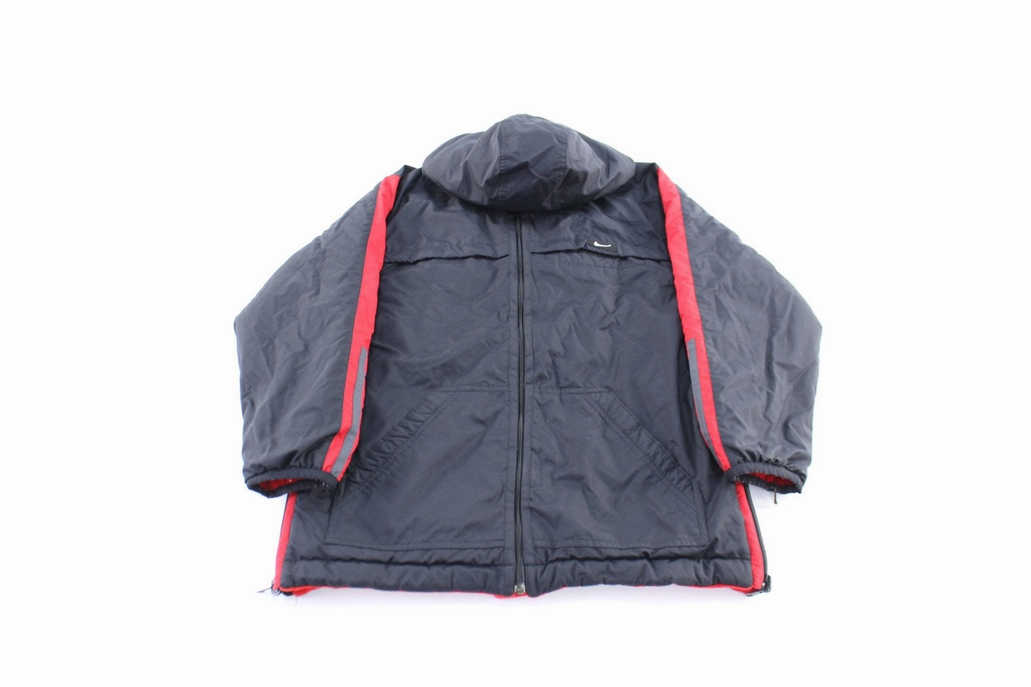 Youth Y2K Nike Embroidered Logo Black & Red Reversible Jacket Street Style Jacket Infrastructure