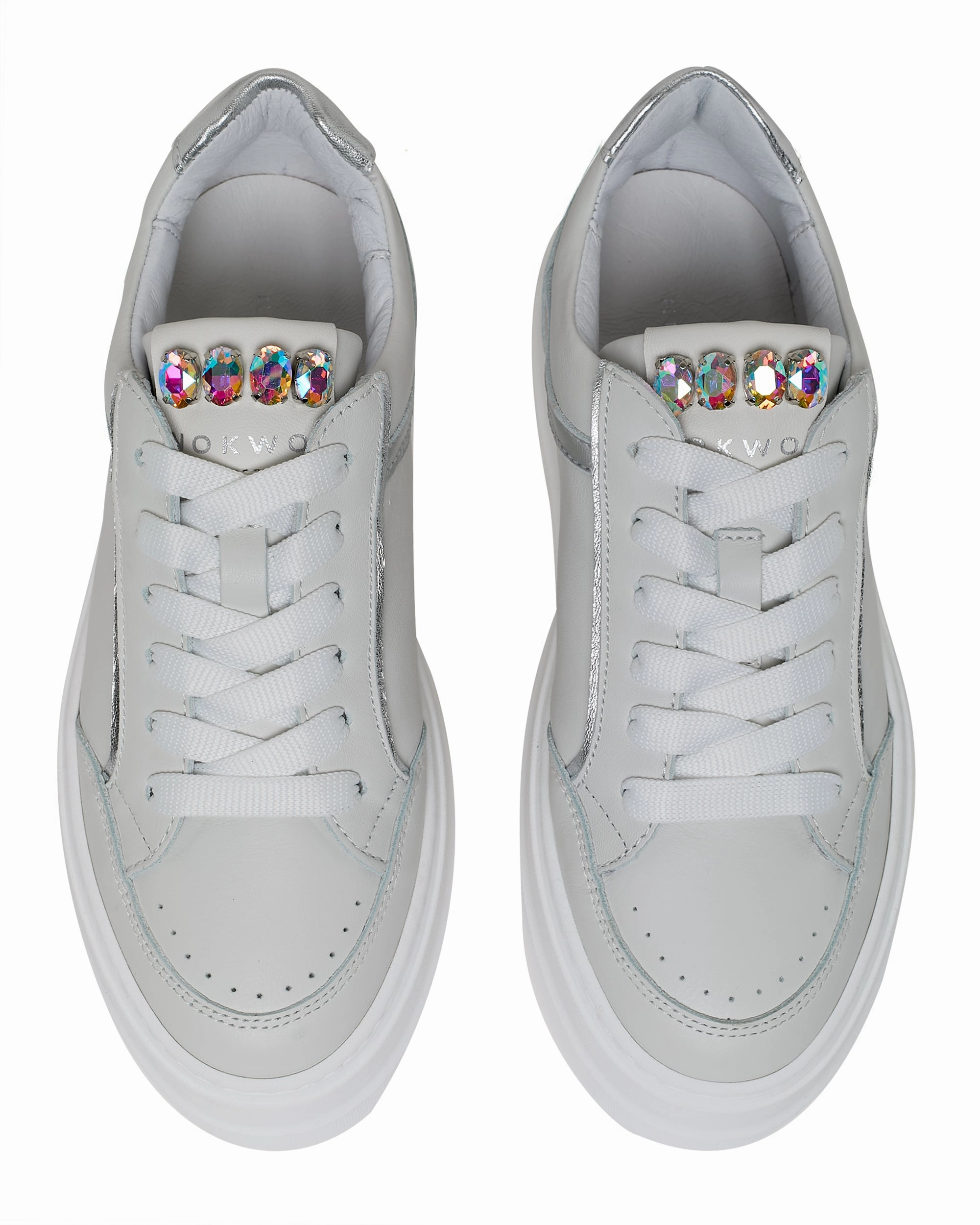 Ventilated Mesh Naia Leather White