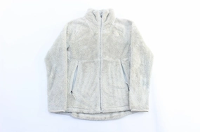 Women's The North Face Embroidered Logo Ivory Fleece Jacket Explain Core Look